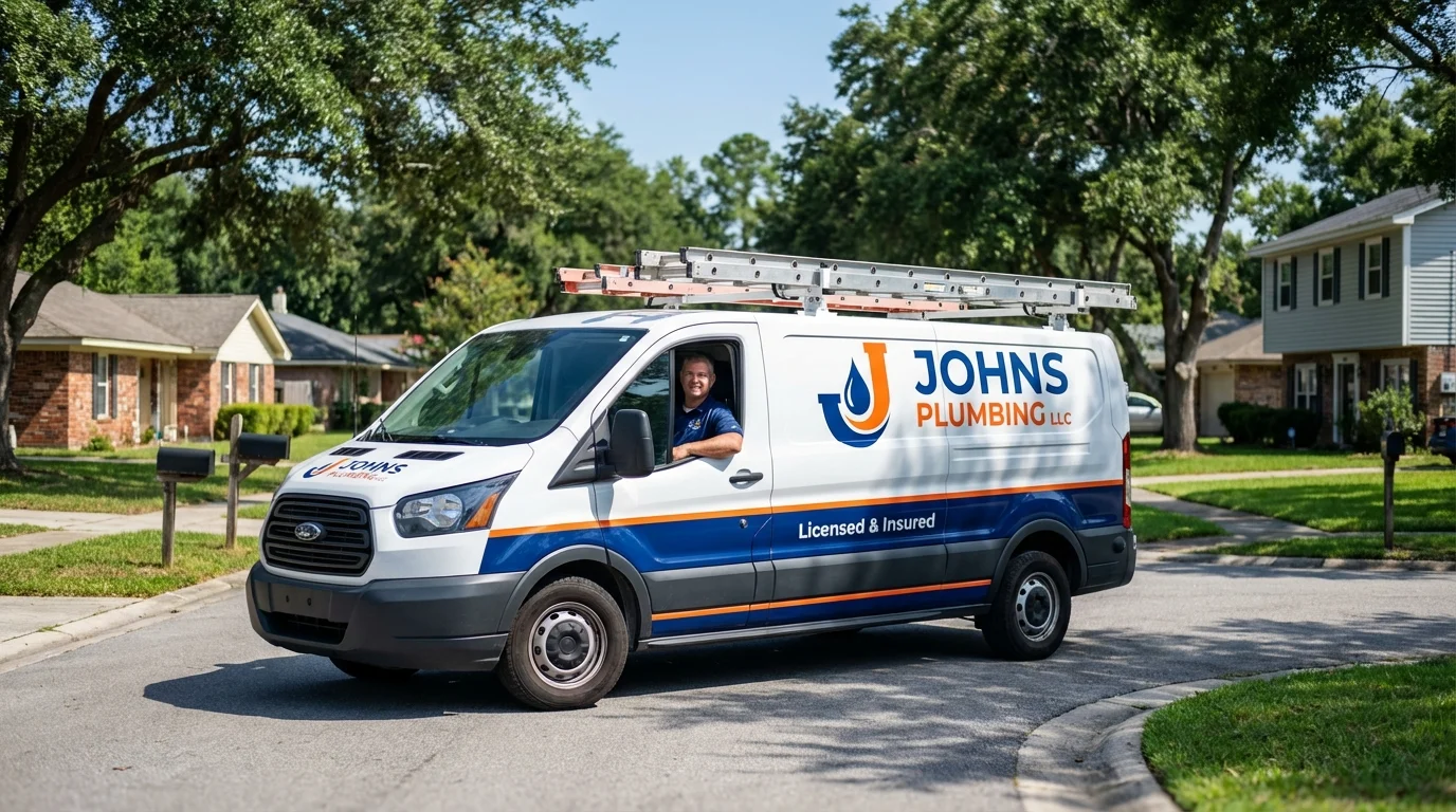 Johns Plumbing LLC service van in Hoyt Lakes, MN