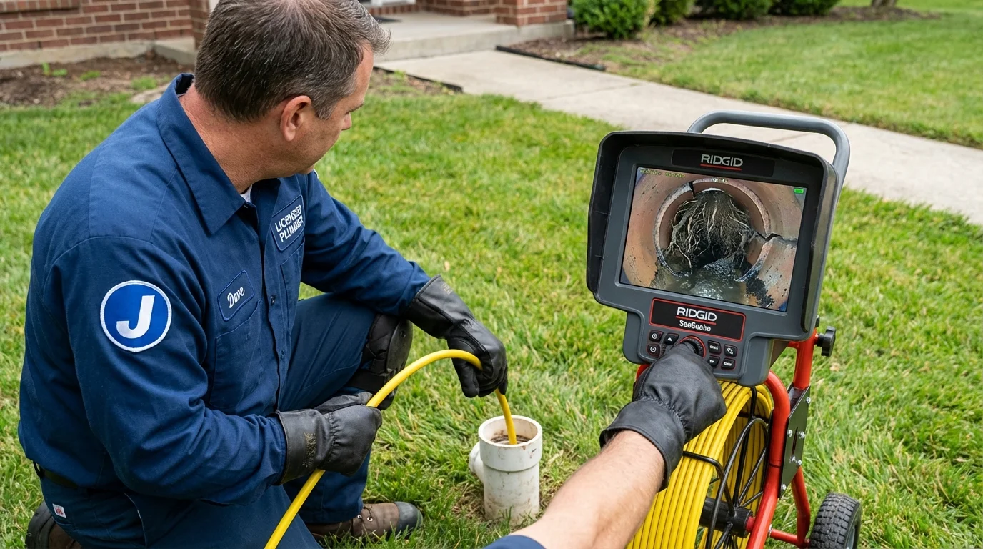 Sewer camera inspection being performed by Johns Plumbing LLC in Hoyt Lakes